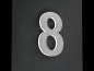 Preview: LED-beleuchtete Edelstahl-Hausnummer 8 „LED-Numeral 8“