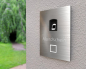 Preview: Moderne Edelstahlklingel mit intregierten Fingerscan