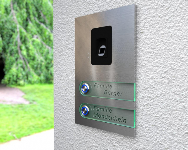 2-Familien Edelstahlklingel mit kapazitivem Fingerscan "Double Scan Bell"