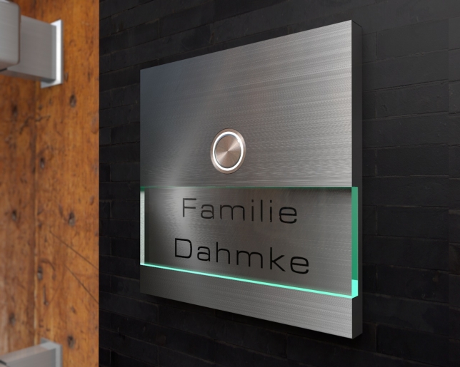 Bündige Design Edelstahlklingel mit Acrylglas "Custom"