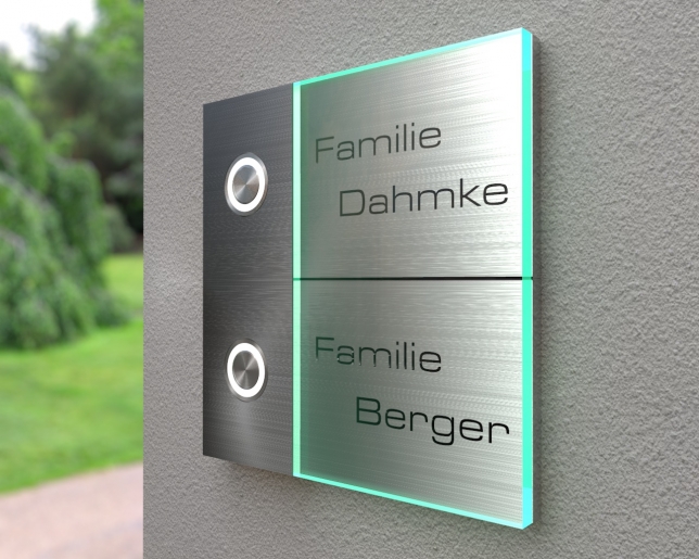 Design-Glasklingelplatte mit Led-Beleuchtung