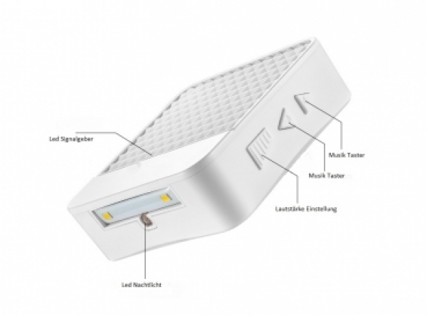 Unterputz Edelstahl Funkklingel mit 230 Volt Funkgong „Angular Square“
